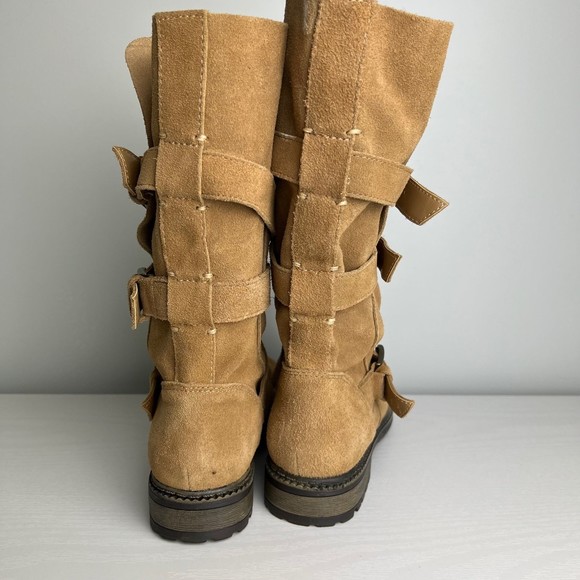 AEO American Eagle Outfitters Tan Boots Staps And Buckle Boho - Size 7 - Picture 3 of 5